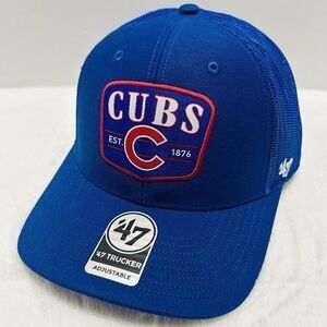 '47 Brand Chicago Cubs Squad Trucker Adjustable Hat Snapback‎ Cap Blue MLB